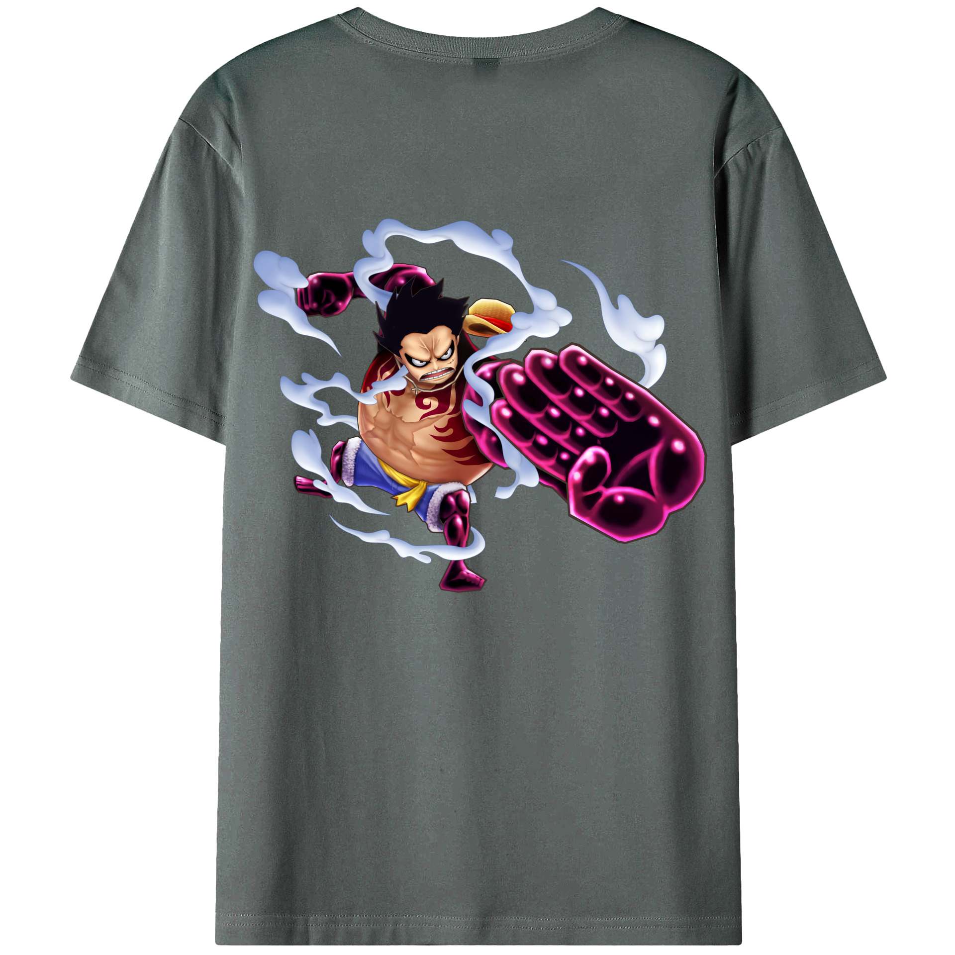 ワンピース モンキー・D・ルフィ ONE PIECE Monkey D. Luffy 綿100％半袖Tシャツ（背面プリント）